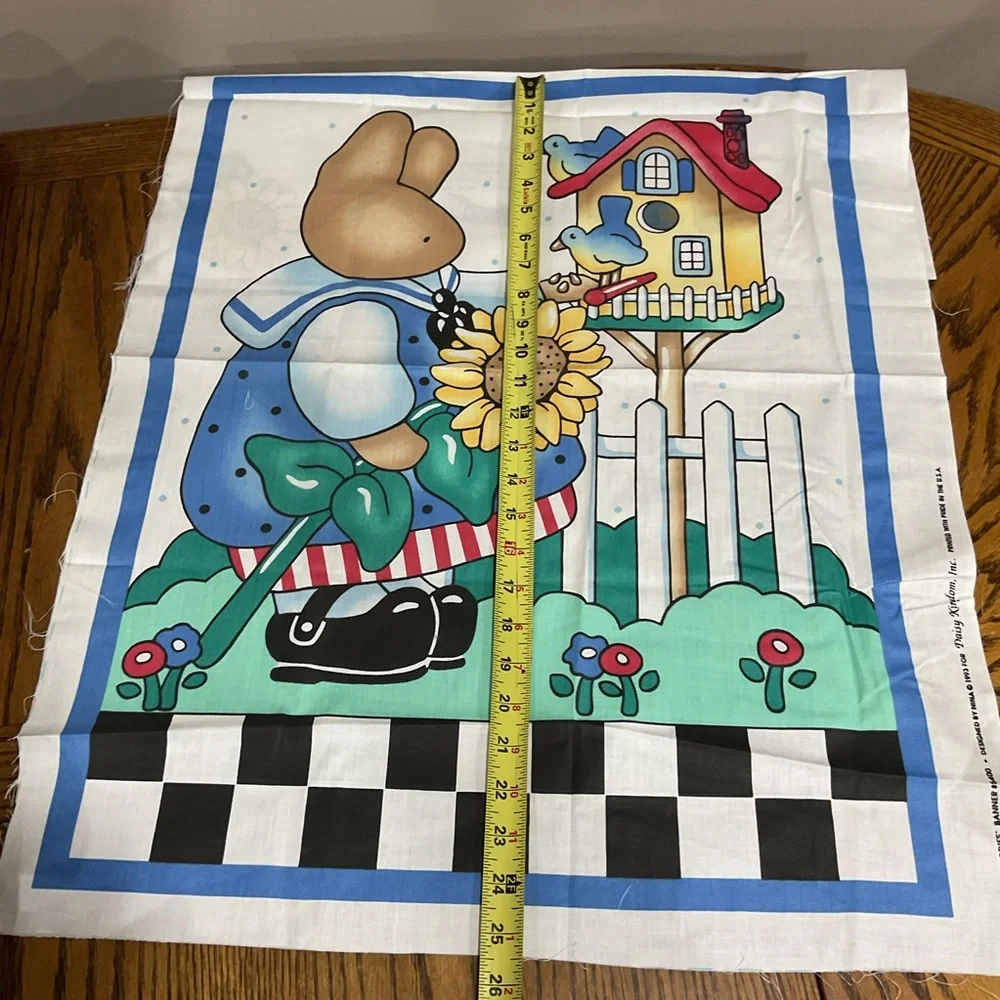 Breezy Banners rabbit birdhouse sunflower Fabric Kit with HeatBond Tape Craft